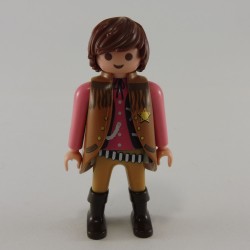 Playmobil 24811 Playmobil Man Cowboy Shériff Pink and Brown