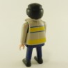 Playmobil Homme Bleu avec Gilet Gris Pompier