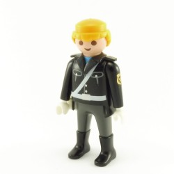 Playmobil 21896 Playmobil Man Policeman Biker Black and Gray Hands White