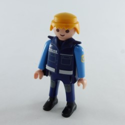 Playmobil 29031 Playmobil Homme Policier Bleu avec Gilet Pareballes