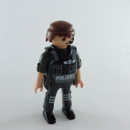 Playmobil 29039 Playmobil Homme Policier Gris avec Gilet Pareballes