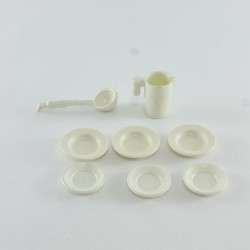 Playmobil 29185 Playmobil Large Lot of White Colors Tableware