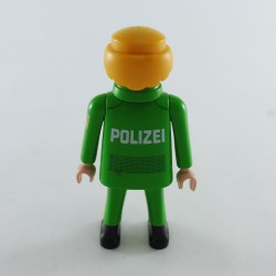 Playmobil Homme Policier Vert POLIZEI Barbe Jaune