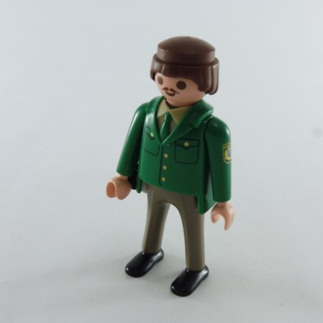 Playmobil 29027 Playmobil Homme Policier Vert et Gris Petite Moustache Marron