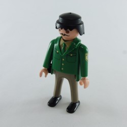 Playmobil 29026 Playmobil Male Police Officer Green and Gray Black Mustache