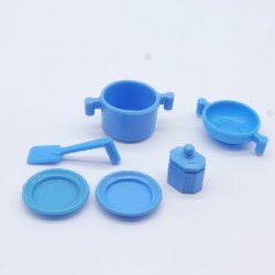 Playmobil 25571 Playmobil Lot de Vaisselle Bleue