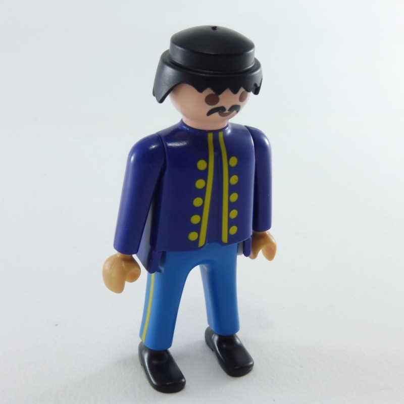Playmobil 1204 Playmobil Soldat Nordiste Points et Traits Jaunes Chaussures Noires Trait Jaune Mains Beiges