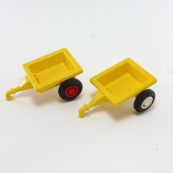 Playmobil 30176 Playmobil Lot of 2 yellow trailers for child tractor
