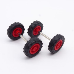 Playmobil 31890 Playmobil Set of 2 Axles Width 40mm Red Wheels Diameter 21mm