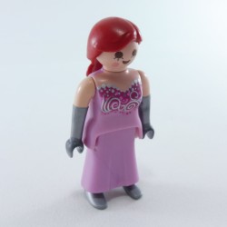 Playmobil 26925 Playmobil Femme Robe Rose Gants Argent