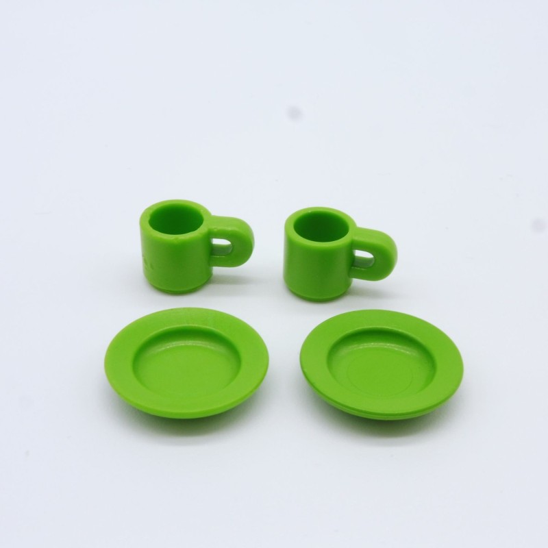 Playmobil 21448 Playmobil Batch of 2 Plates & 2 Green Cups