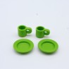 Playmobil 21448 Playmobil Batch of 2 Plates & 2 Green Cups