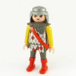 Playmobil 21830 Playmobil Man Gray and Yellow Knight Silver Scarves Red Boots