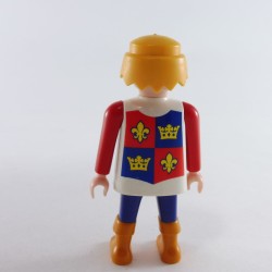 Playmobil Man Knight Blue Red and White Orange Boots