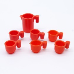 Playmobil 10714 Playmobil Lot de Vaisselle Rouge Vintage