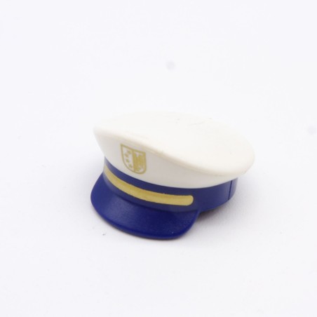 Playmobil 17301 Casquette Capitaine Blanche et Bleue Logo Doré