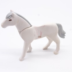 Playmobil 3870 White Horse 2nd Generation with Gray Mane a little dirty