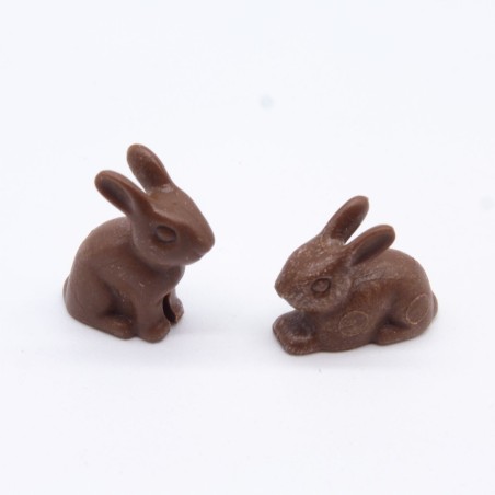 Playmobil 8583 Lot of 2 Small Brown Rabbits