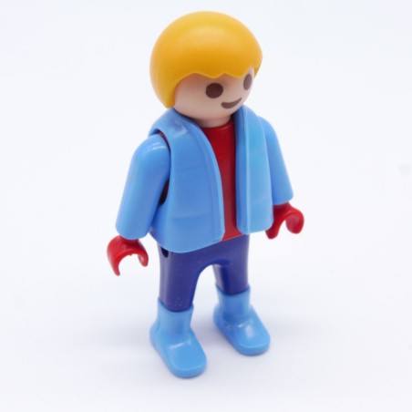 Playmobil 3680 Enfant Garçon Rouge et Bleu Gilet Bleu 4891