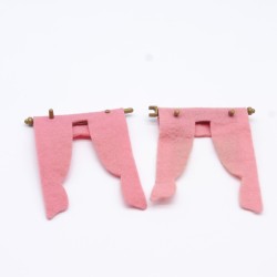 Playmobil 7973 Set of 2 Pink Curtains with Angle Bars Maison 5300 a little dirty