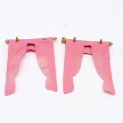 Playmobil 25127 Set of 2 Pink Curtains with Corner Bars Maison 1900 5300 Used