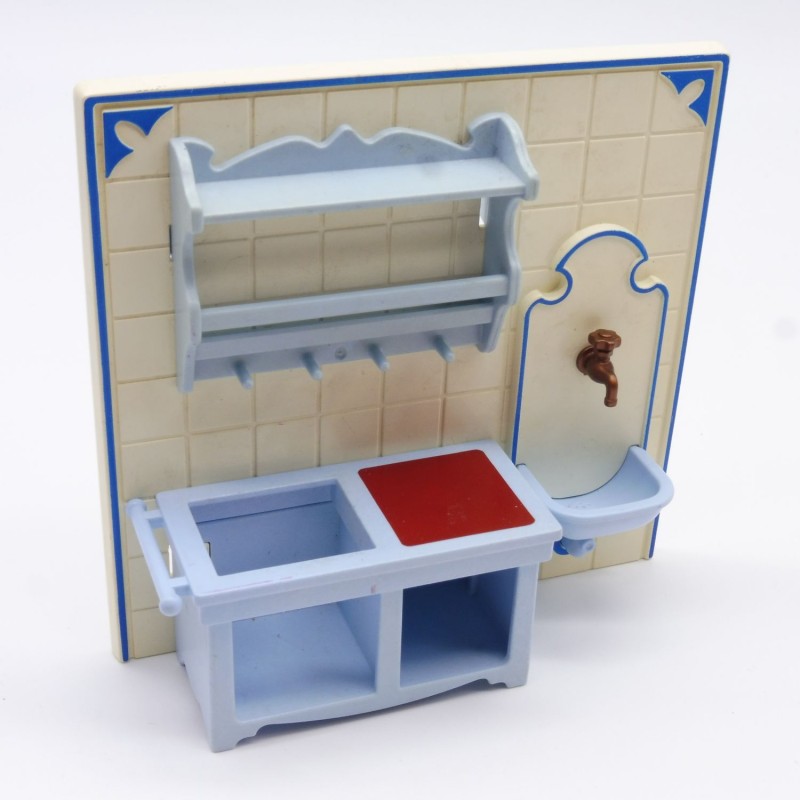 Playmobil 18979 Kitchen Cabinet with Washbasin 1900 5322 a little yellowed and dirty