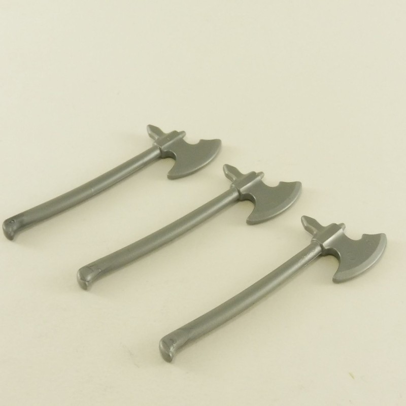 Playmobil 4450 Playmobil Lot of 3 Gray Long Axes