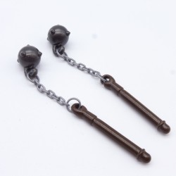 Playmobil 4449 Set of 2 Maces Arms Brown Handle