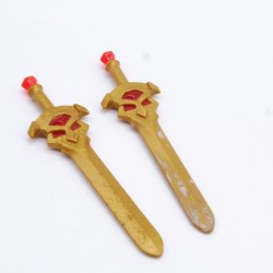 Playmobil 10687 Set of 2 Worn Red Diamond Golden Barbarian Sabers