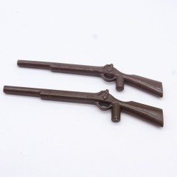 Playmobil 13255 Lot of 2 Dark Brown Rifles including 1 used