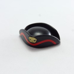 Playmobil 2332 Playmobil Black Tricorn Hat Red Band Gold Skull