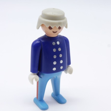 Playmobil 1818 Soldat Nordiste Officier Gros Ventre Boutons Argents Bande Rouge