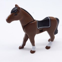 Playmobil 12068 Cheval Marron 2eme Génération avec Pattes et Museau Blancs