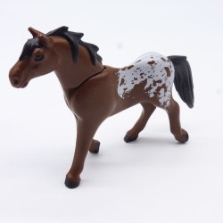 Playmobil 3636 Cheval Marron et Blanc 3eme Génération