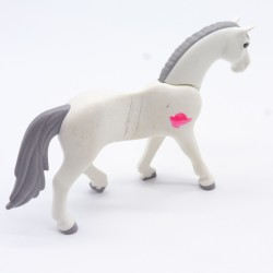 Playmobil 7196 White and Gray Horse 3rd Generation Dirty and Colored