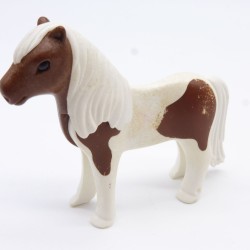 Playmobil 7183 White and Brown pony a bit dirty and worn