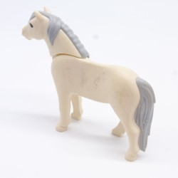 Playmobil 9204 White and Gray pony a little yellowed and dirty