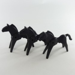Playmobil 1690 Playmobil Lot de 3 chevaux noirs de 1ere génération