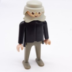 Playmobil 14485 Man Gray Black Professor Mobilux 3099 Slight Yellowing