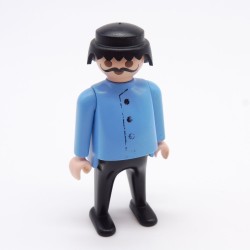 Playmobil 16295 Man Black and Blue Big Belly Big Mustache 3245 Worn