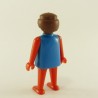Playmobil African Man Blue and Red Red Arms Vintage Fixed Hands