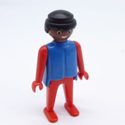 Playmobil 12647 Homme Africain Bleu et Rouge Mains Fixes Vintage Usé