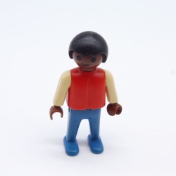 Playmobil 31175 Child Boy African Blue White and Red 3308 3770 Slight Yellowing
