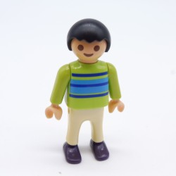 Playmobil 21973 Child Boy Green White Blue lines 4618 Yellowing