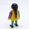 Playmobil Purple and Green Woman with Yellow Vest