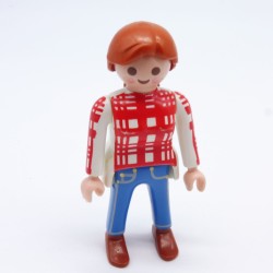 Playmobil 18213 Woman Modern Red and White Jeans Blue a little worn