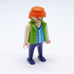 Playmobil 18770 Man Blue and White Green Vest Big Belly