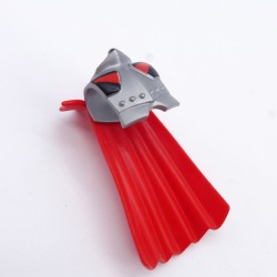 Playmobil 17467 Armure Tour de Cou Gris Noir Rouge Cape Rouge Légérement abimé