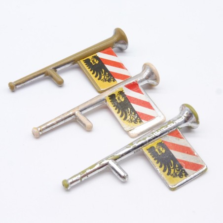 Playmobil 3311 Set of 3 Vintage Silver Long Trumpets with Worn Stickers