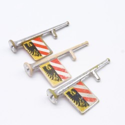 Playmobil Set of 3 Vintage Silver Long Trumpets with Worn Stickers